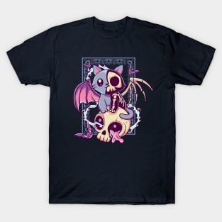 Skull Cat Kawaii Gothic T-Shirt